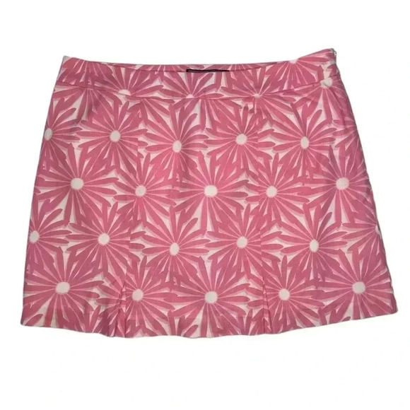 {Vineyard Vines} Floral Print Linen Blend Front Dart Pleats Mini Skirt - Picture 1 of 3